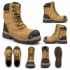 CAT Premier Waterproof Safety Boots Side Zip S3 Honey